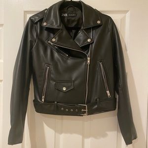 Zara Faux Leather Biker Jacket